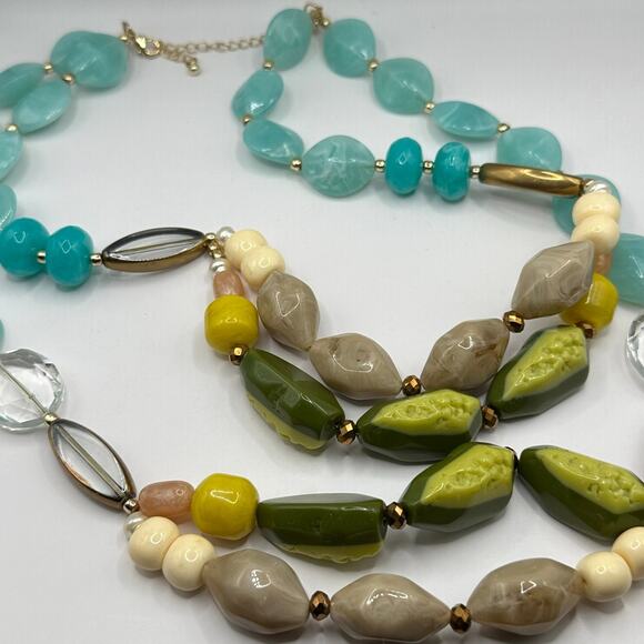 Anthropologie Necklace Chunky Mixed Stone Colorful Beaded Semi precious beads - Picture 4 of 13